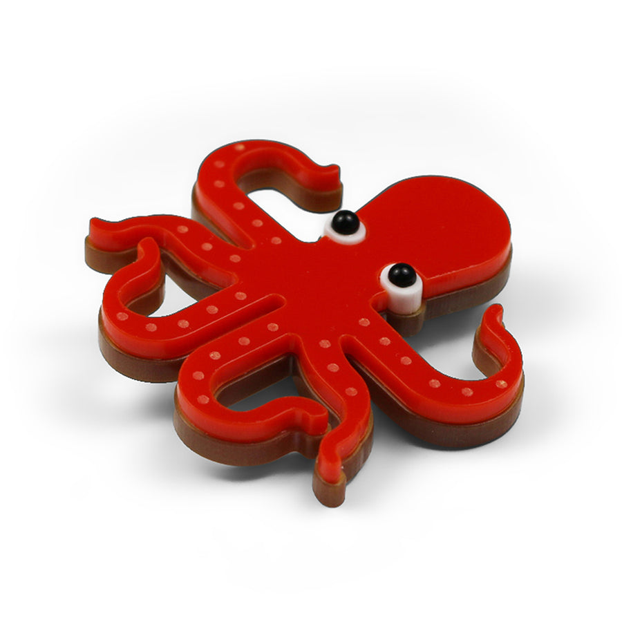 Jennifer Loiselle laser cut acrylic Octopus brooch