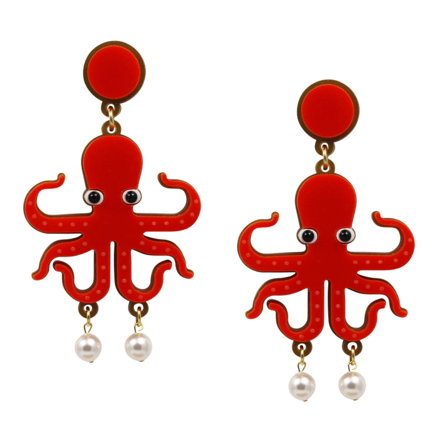 Jennifer Loiselle laser cut acrylic Octopus earrings