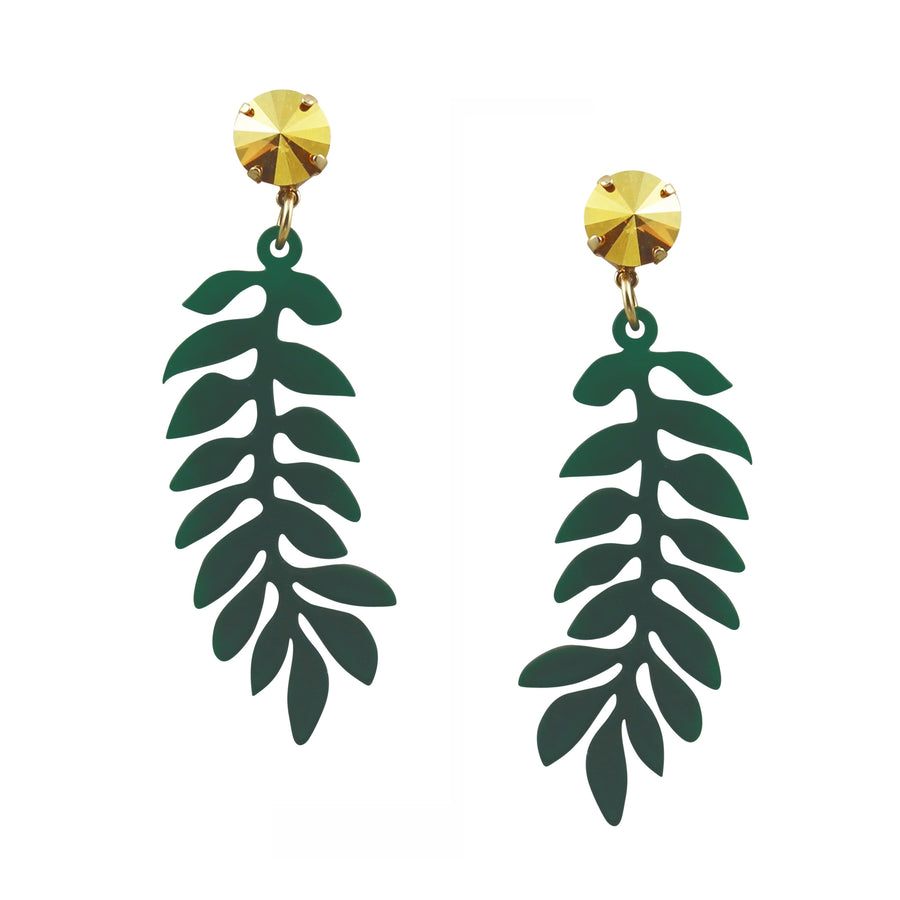 Jennifer Loiselle laser cut acrylic leaf botanical earrings