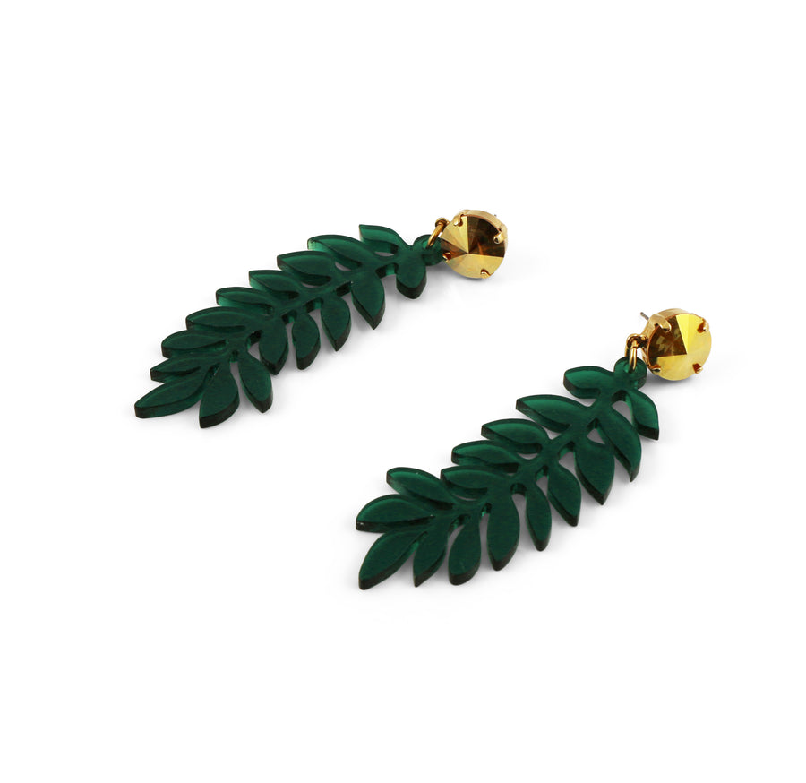 Jennifer Loiselle laser cut acrylic leaf botanical earrings