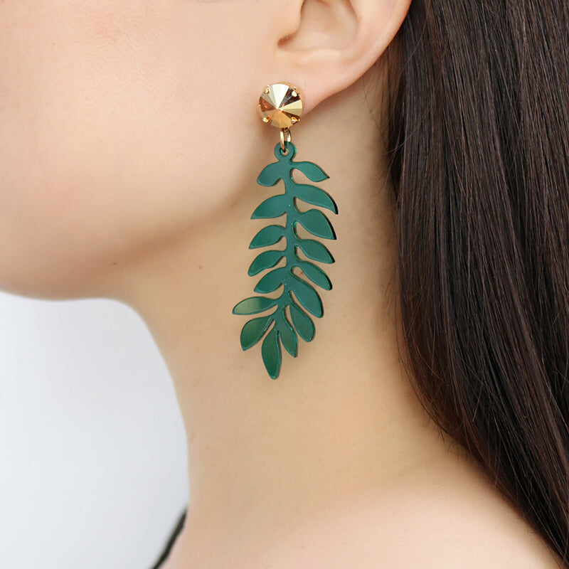 Jennifer Loiselle laser cut acrylic leaf botanical earrings