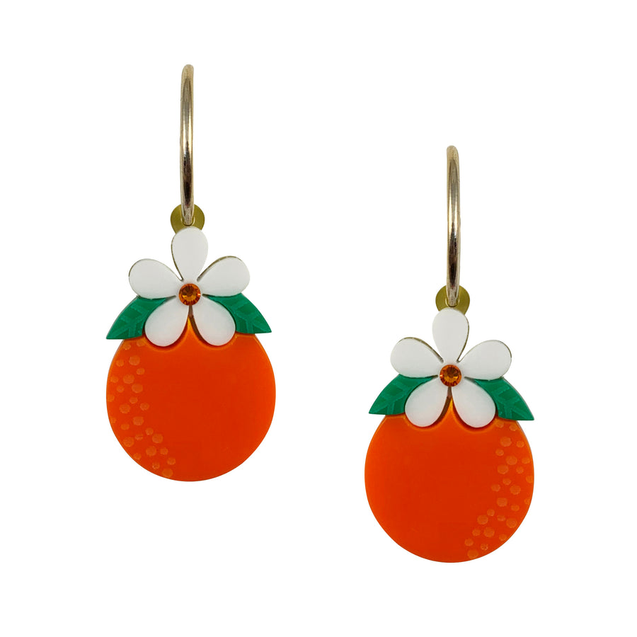 Jennifer Loiselle Orange Blossom Fruit  Hoop Earrings
