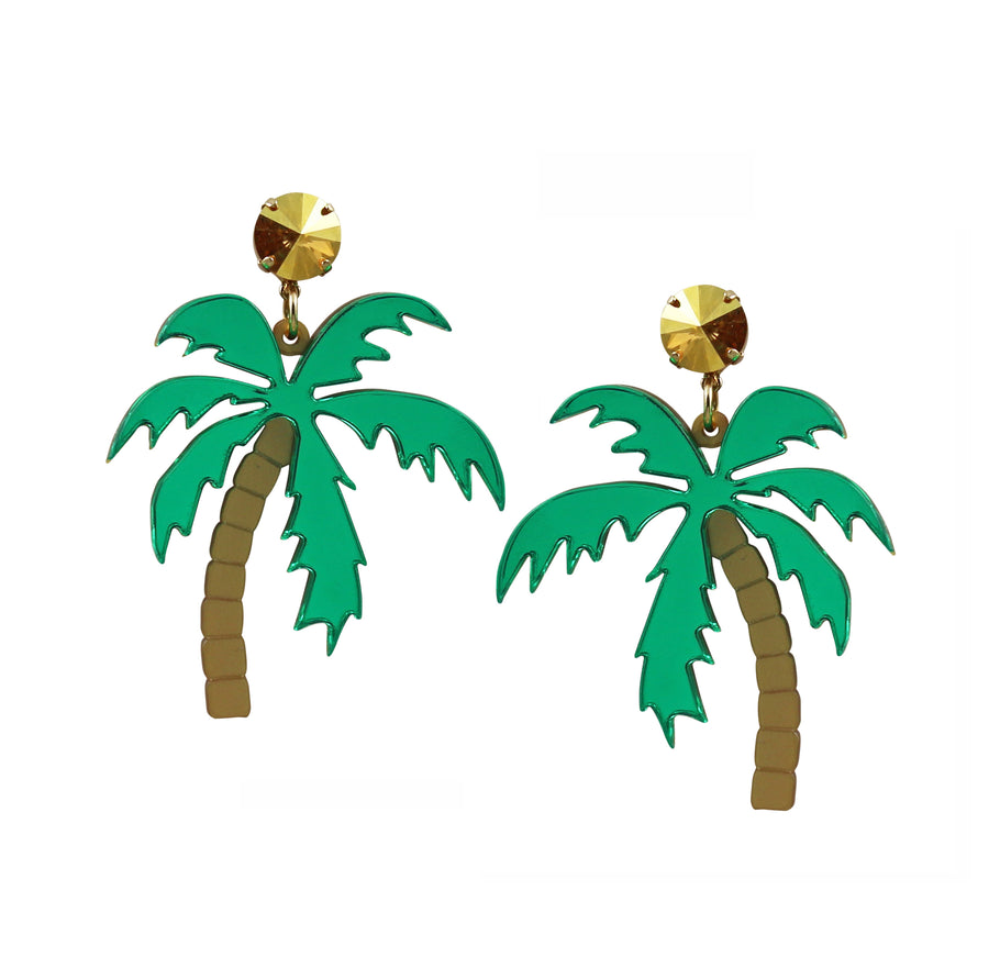 Jennifer Loiselle laser cut mirror acrylic Palm Tree earrings