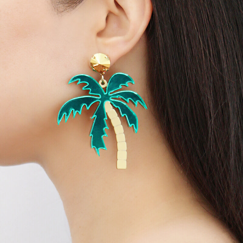 Jennifer Loiselle laser cut mirror acrylic Palm Tree earrings