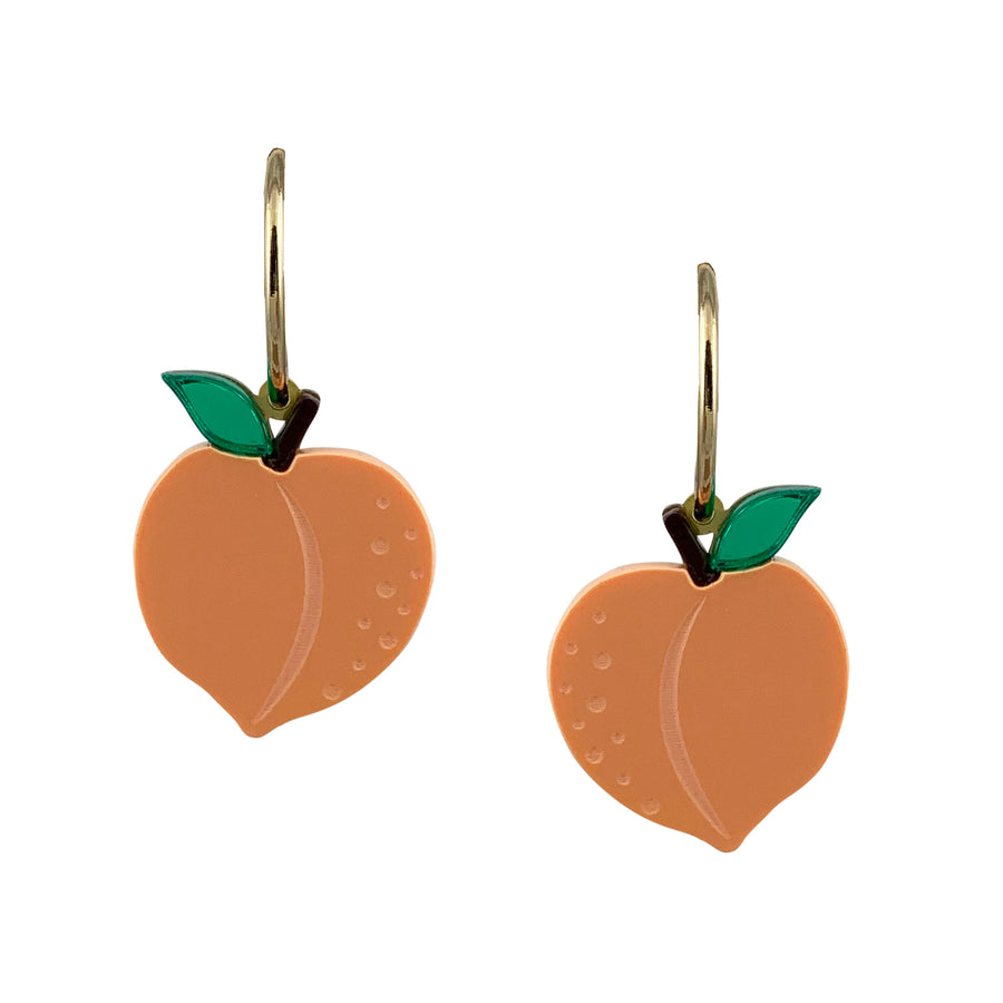 Jennifer Loiselle laser cut acrylic Peach fruit earrings