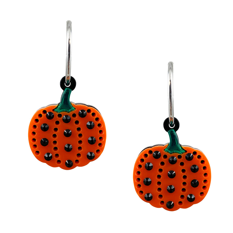 Jennifer Loiselle Laser Cut Acrylic Pumpkin Hoop Earrings