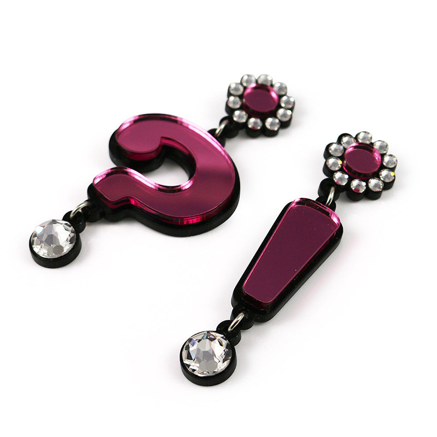 Jennifer Loiselle laser cut acrylic question mark earrings