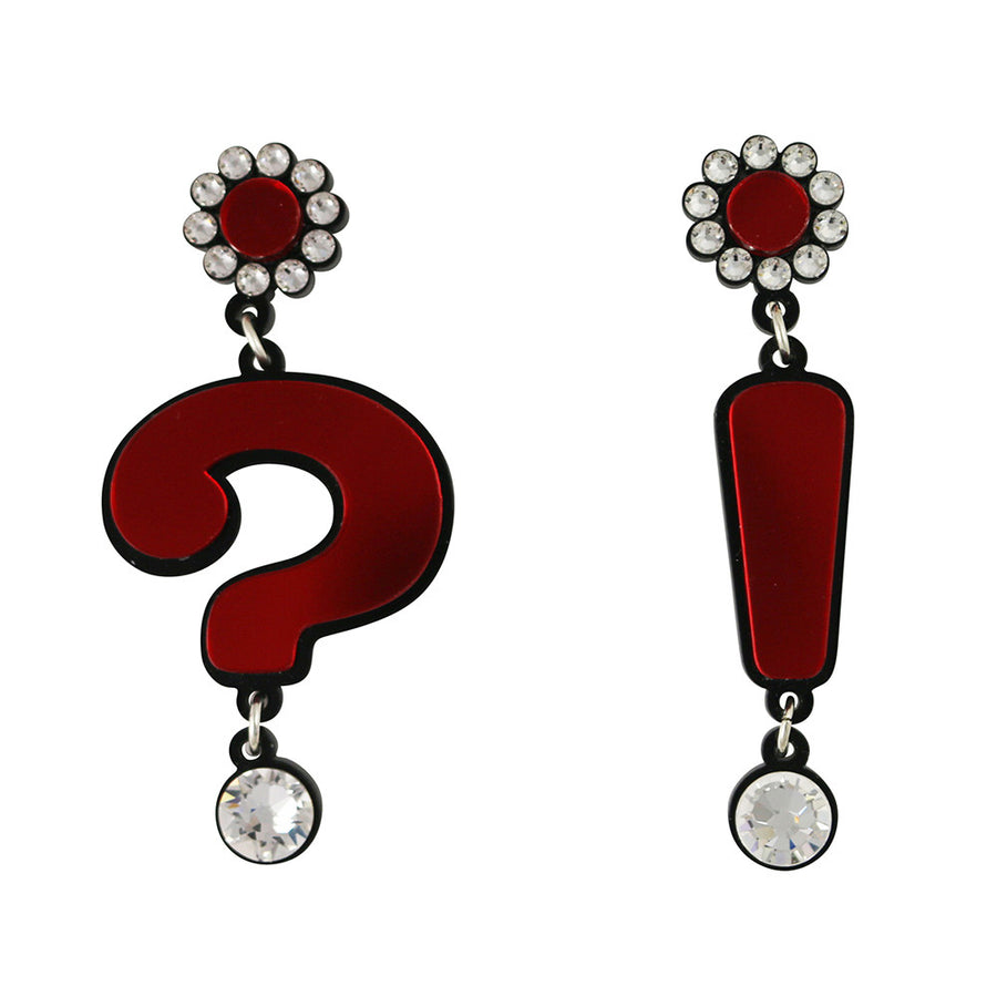 Jennifer Loiselle laser cut acrylic question mark earrings