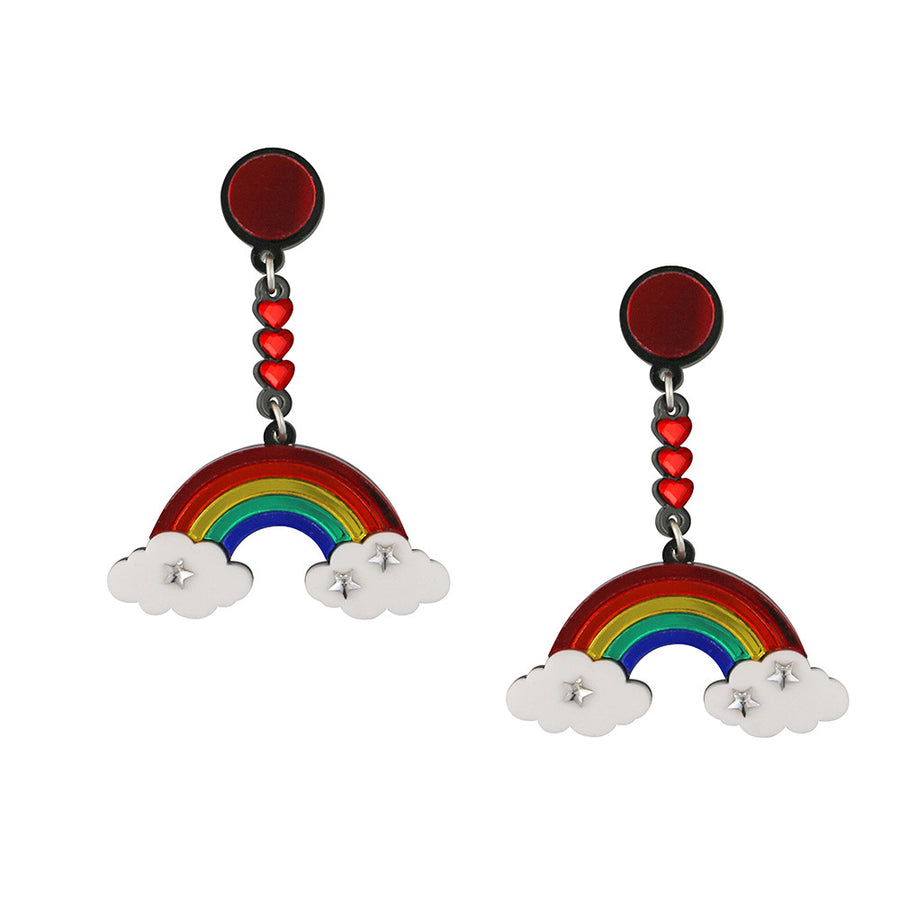 Jennifer Loiselle laser cut acrylic rainbow earrings