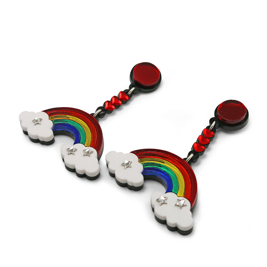 Jennifer Loiselle laser cut acrylic rainbow earrings