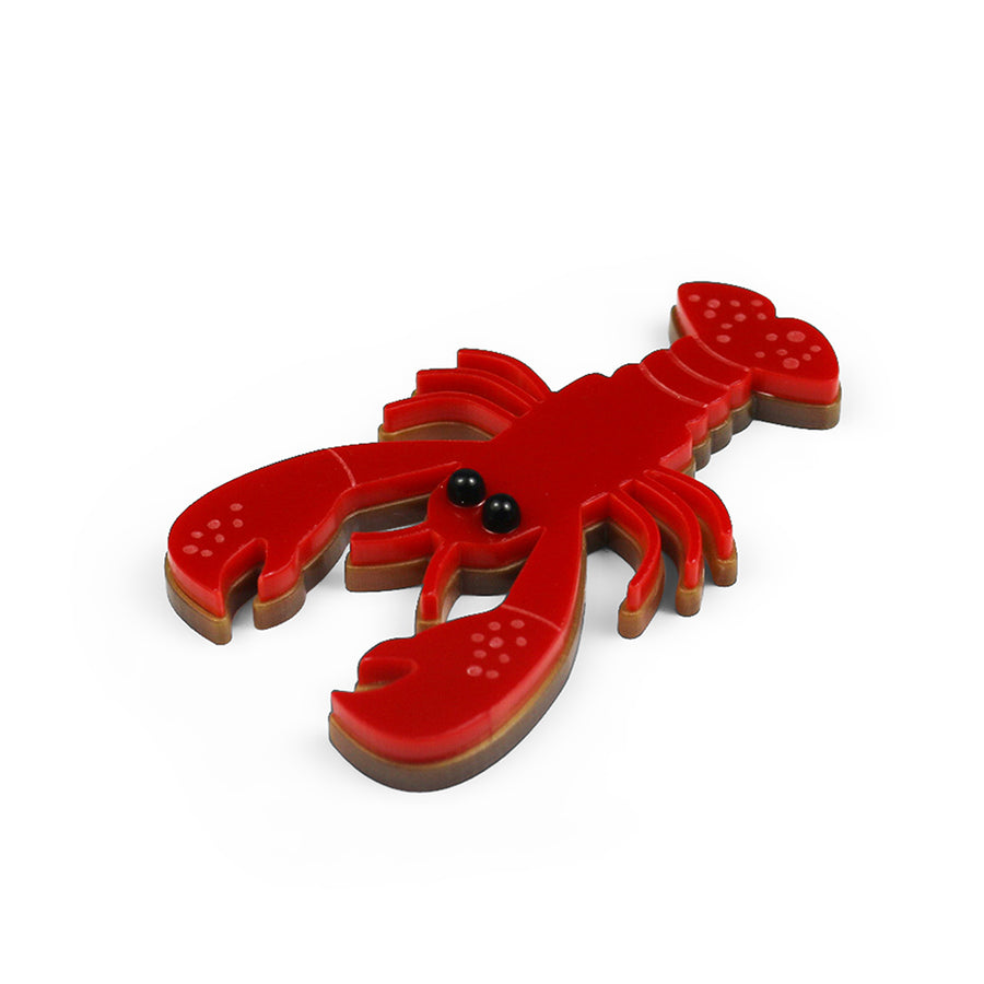 Jennifer Loiselle laser cut acrylic lobster brooch
