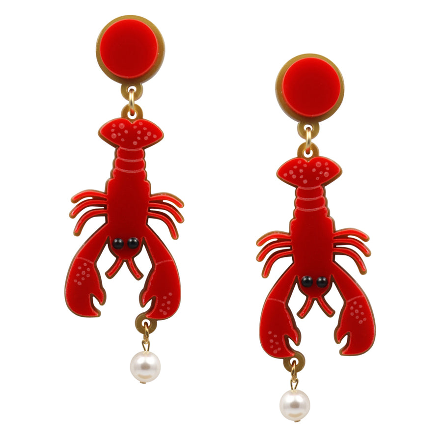 Jennifer Loiselle laser cut acrylic lobster earrings