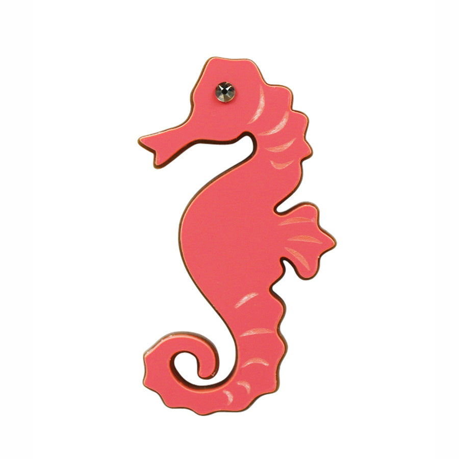 Jennifer Loiselle laser cut Perspex seahorse brooch