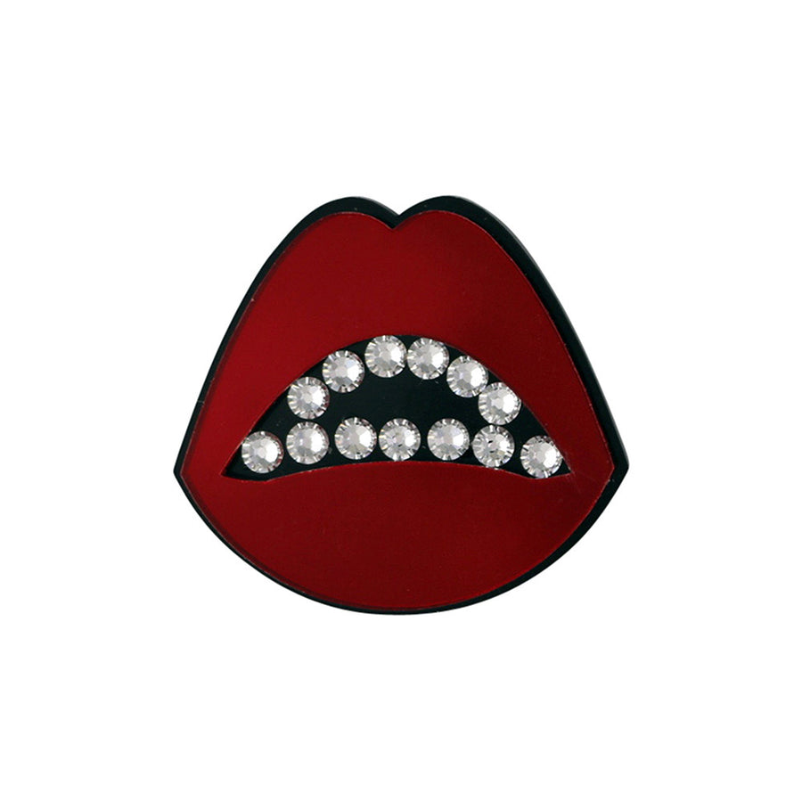 Jennifer Loiselle laser cut acrylic lips brooch