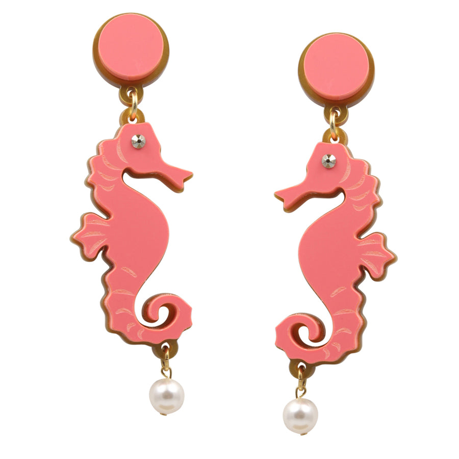 Jennifer Loiselle laser cut Perspex seahorse earrings