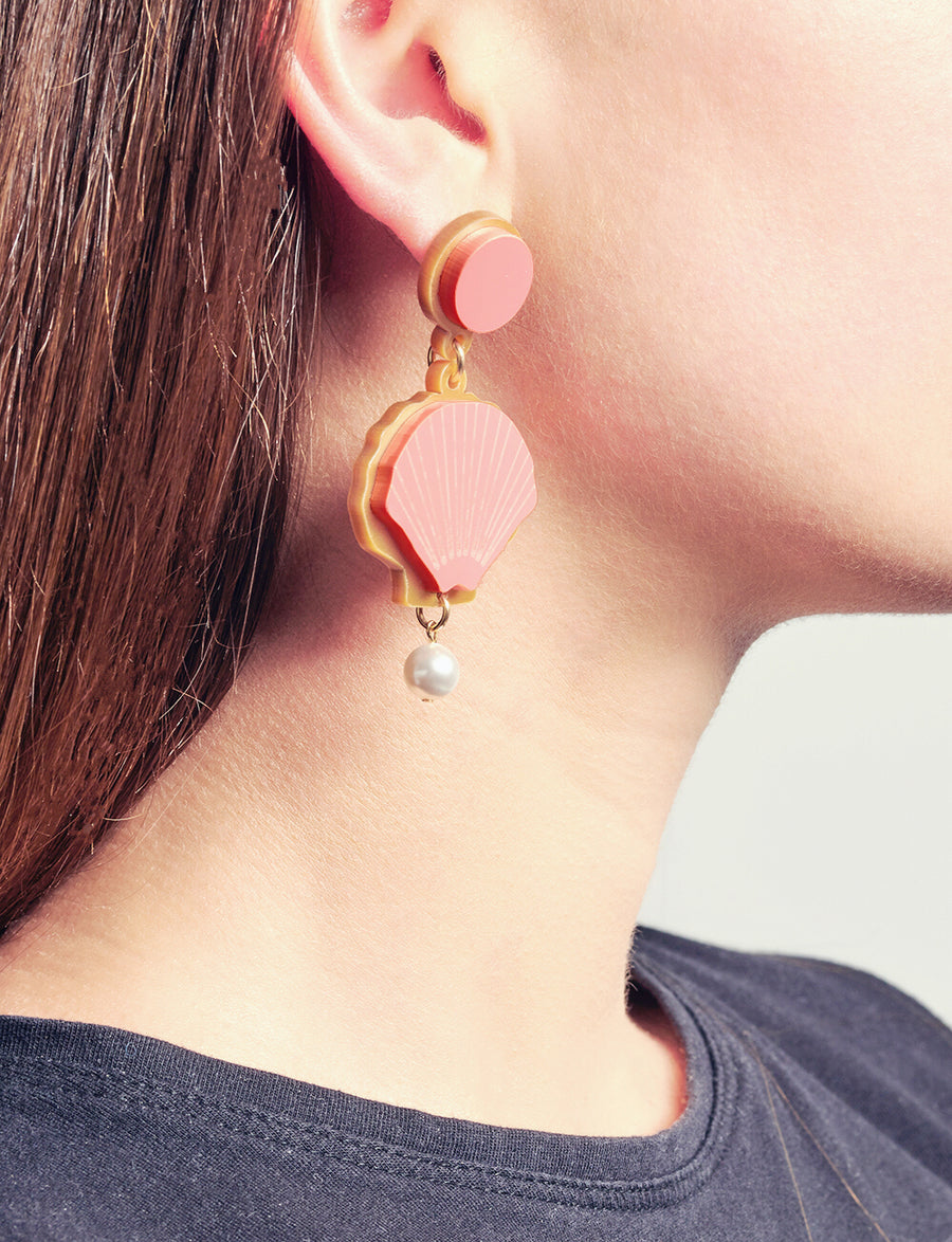 Jennifer Loiselle laser cut acrylic shell earrings
