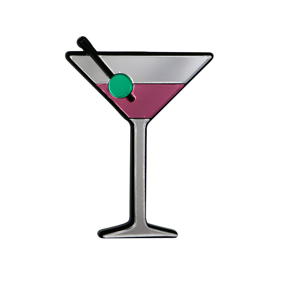 Jennifer Loiselle laser cut perspex martini statement brooch