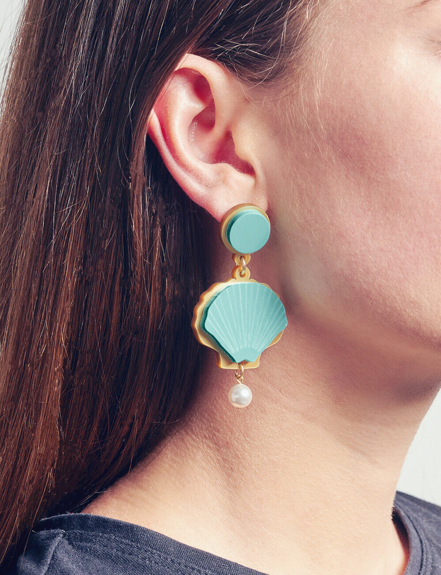 Jennifer Loiselle laser cut acrylic shell earrings