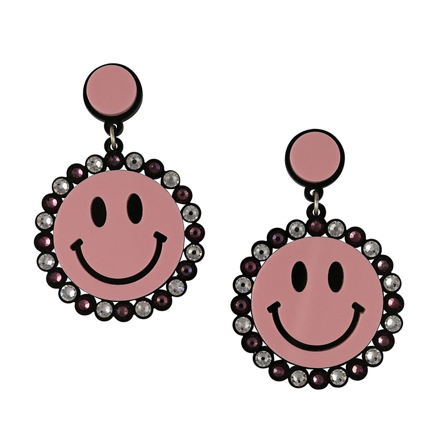 Jennifer Loiselle Smiley Face Swarovski earrings