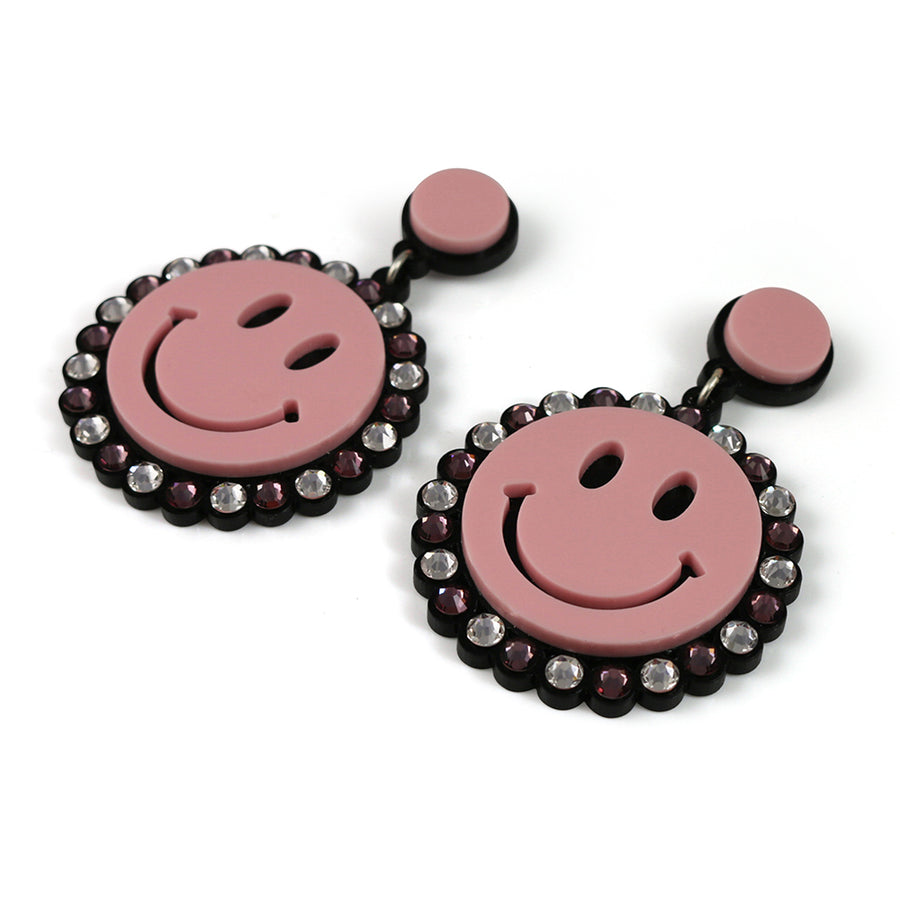 Jennifer Loiselle Smiley Face Swarovski earrings