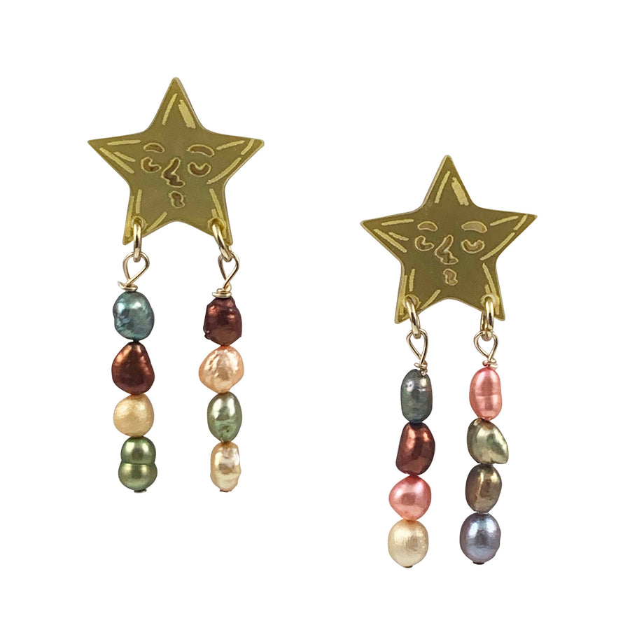 Jennifer Loiselle Star Pearl Earrings  Edit alt text