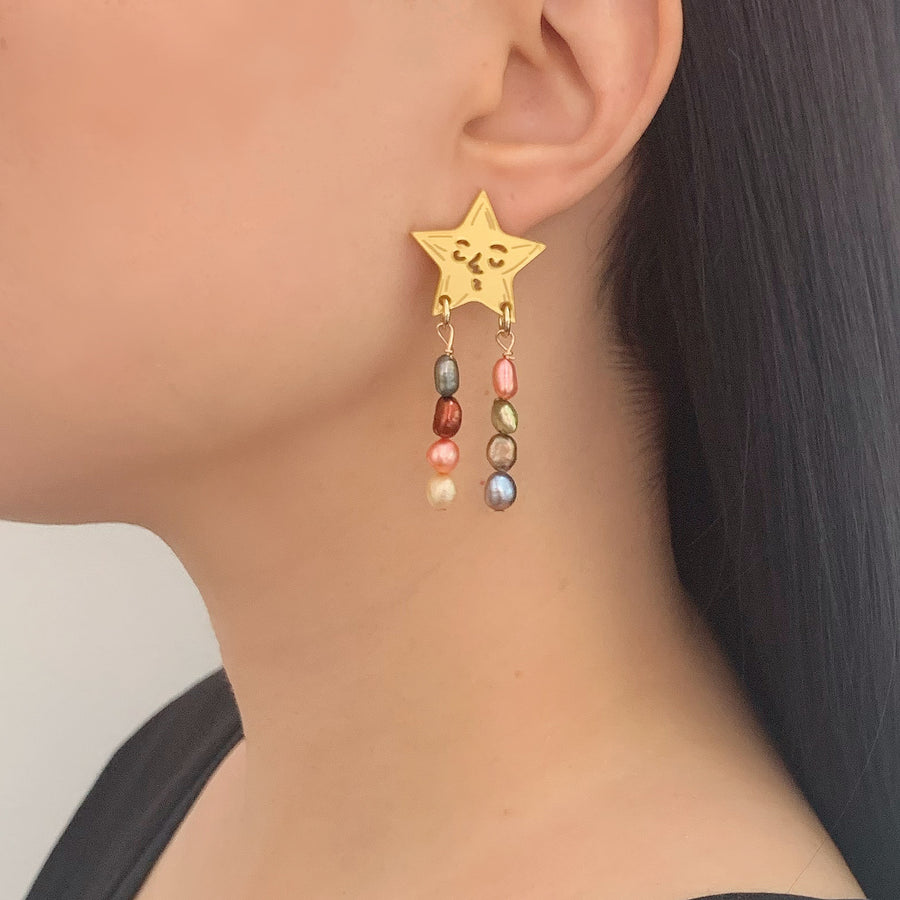 Jennifer Loiselle Star Pearl earrings