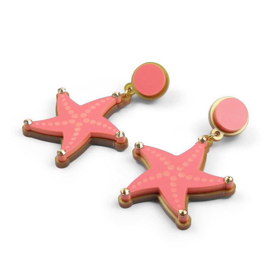 Jennifer Loiselle laser cut acrylic starfish sea earrings