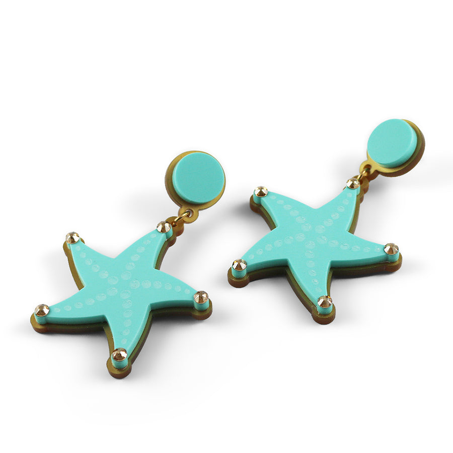 Jennifer Loiselle laser cut acrylic starfish sea earrings