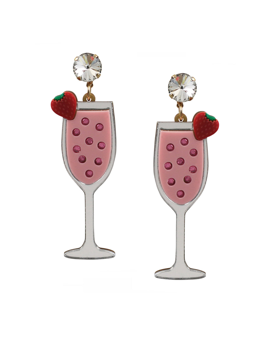 Jennifer Loiselle strawberry Mimosa cocktail earrings