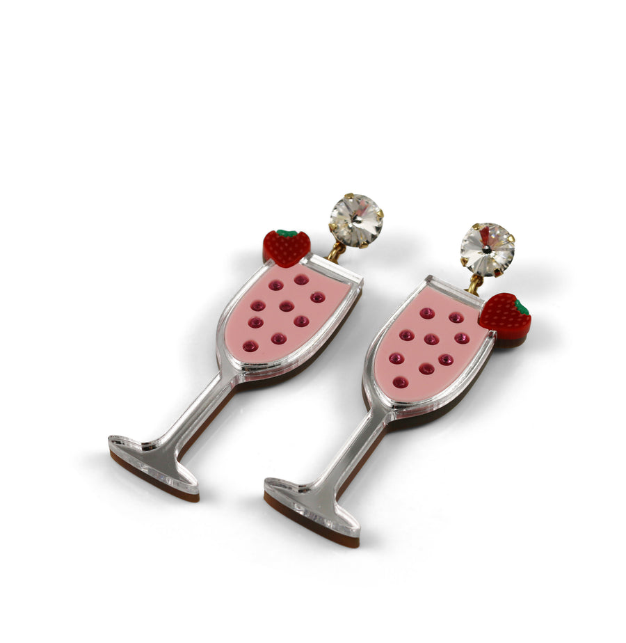 Jennifer Loiselle strawberry Mimosa cocktail earrings
