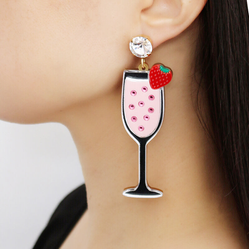 Jennifer Loiselle strawberry Mimosa cocktail earrings