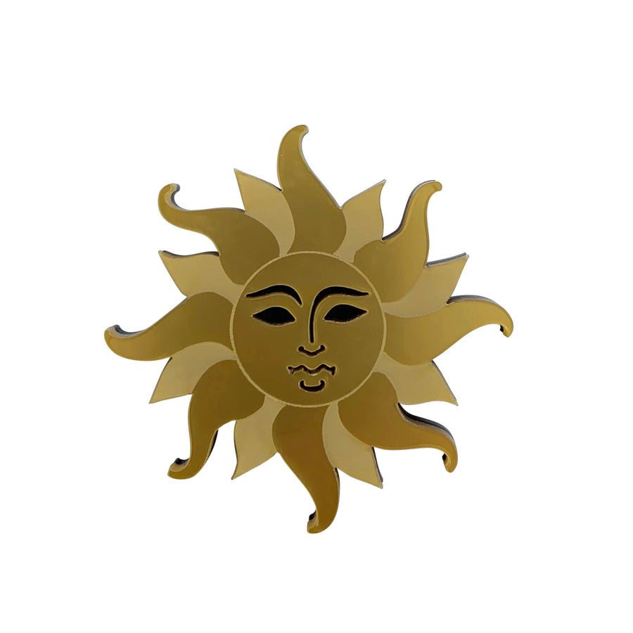 Jennifer Loiselle laser cut acrylic Eternal Sun Brooch 