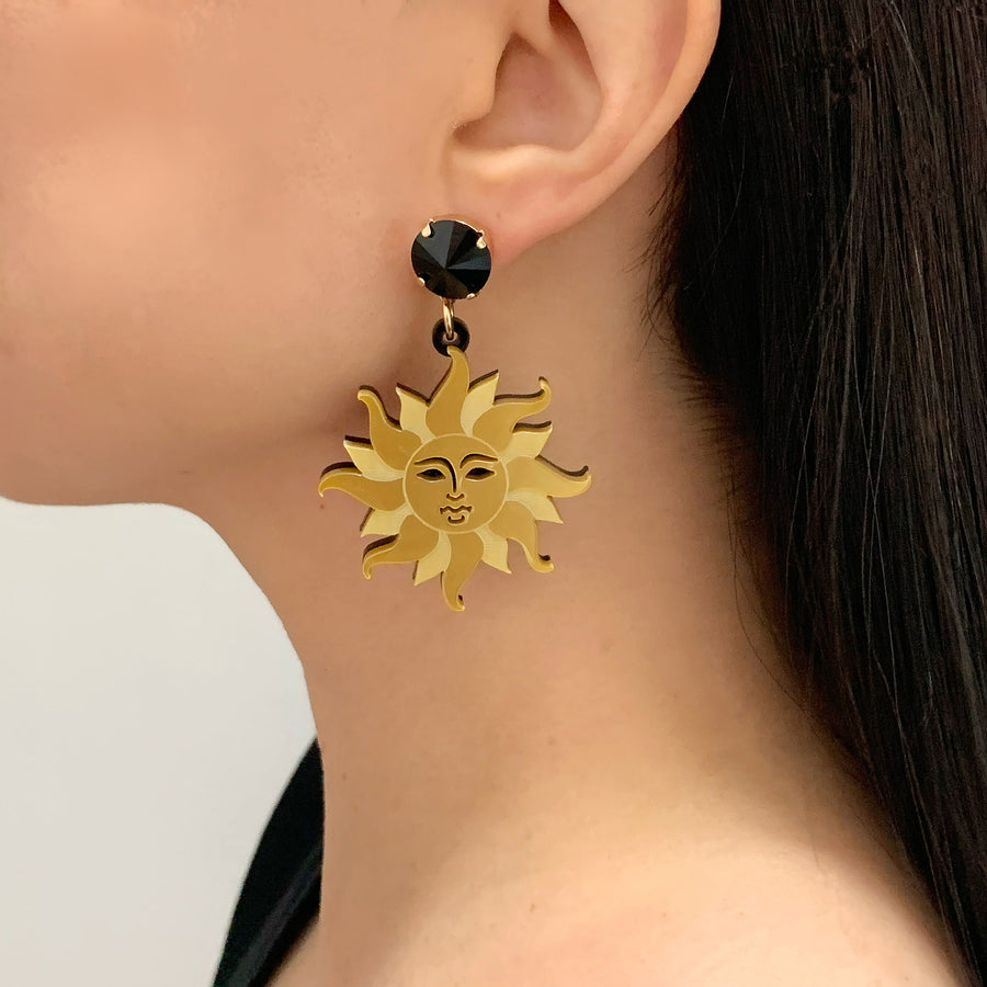 Jennifer Loiselle laser cut acrylic sun earrings