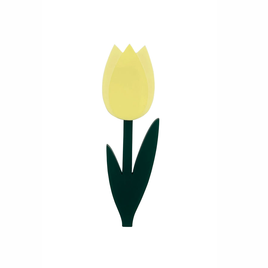 Jennifer Loiselle laser cut acrylic tulip flower brooch