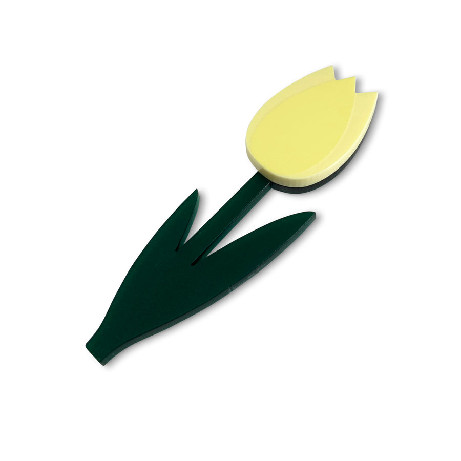 Jennifer Loiselle laser cut acrylic tulip flower brooch