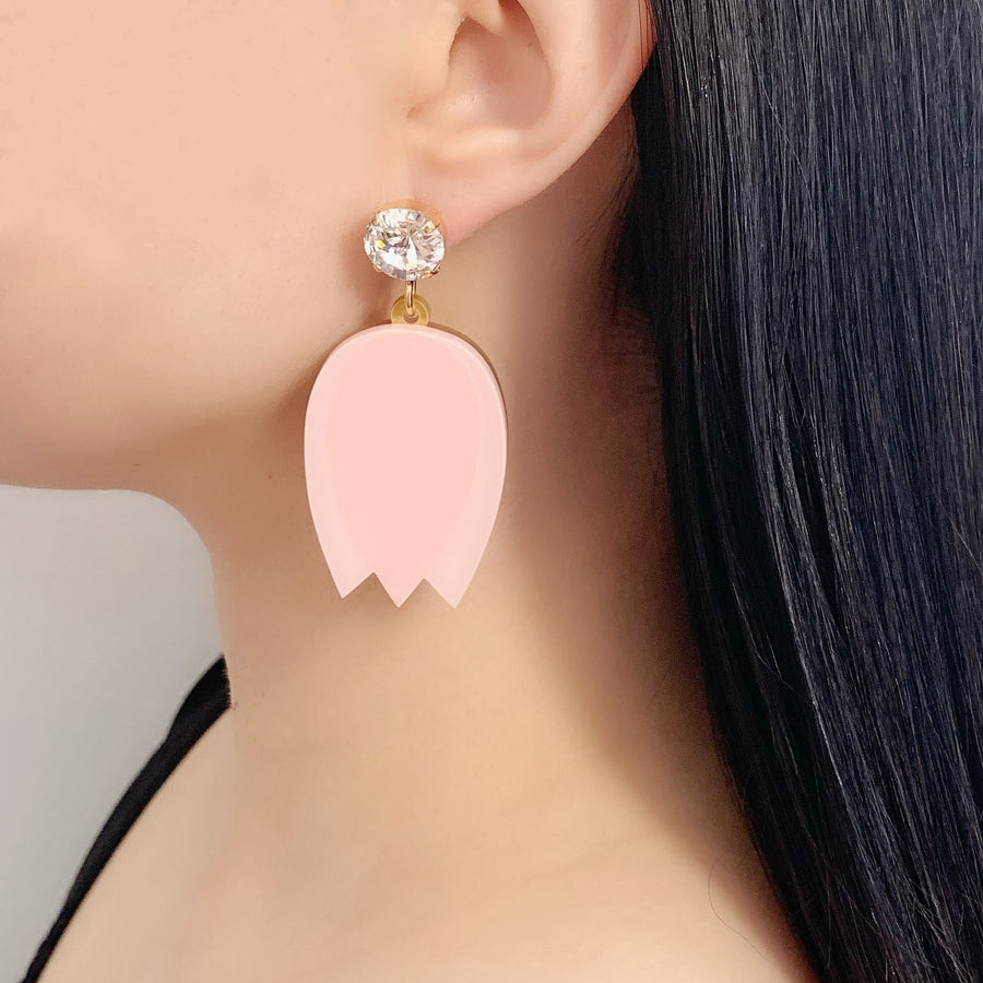 Jennifer Loiselle laser cut acrylic tulip flower earrings