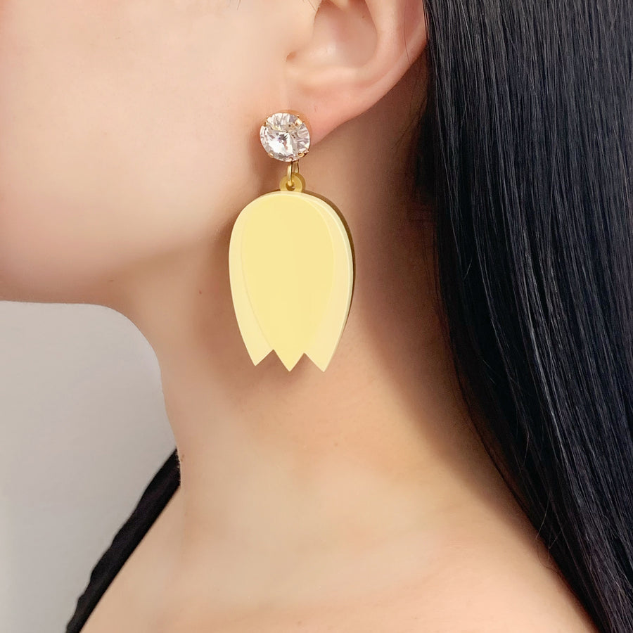 Jennifer Loiselle laser cut acrylic tulip flower earrings