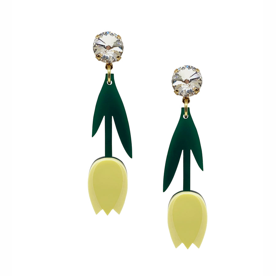 Jennifer Loiselle laser cut acrylic tulip flower earrings