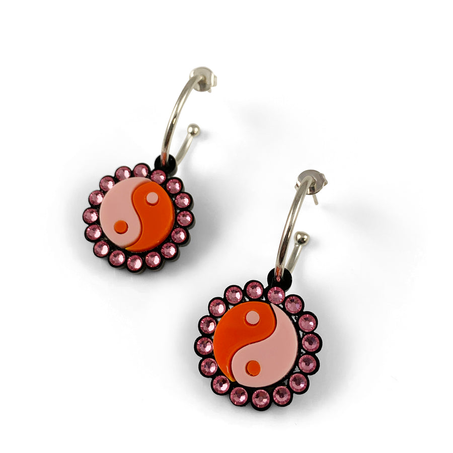Jennifer Loiselle Yin Yang Charm Hoop Earrings
