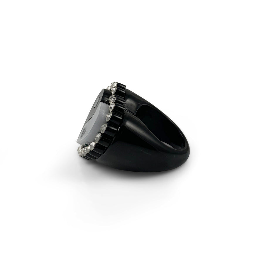 Jennifer Loiselle Yin Yang Heart Chunky 90s Resin Ring
