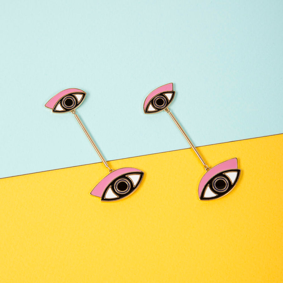 Eye See You Bar Drop Earrings