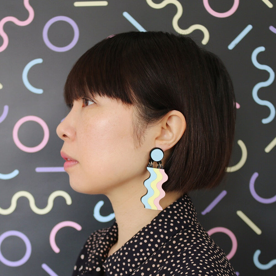 Jennifer Loiselle laser cut acrylic waterfall statement earrings