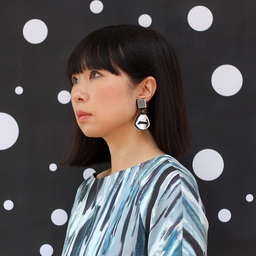 Jennifer Loiselle laser cut acrylic mirror Lips earrings