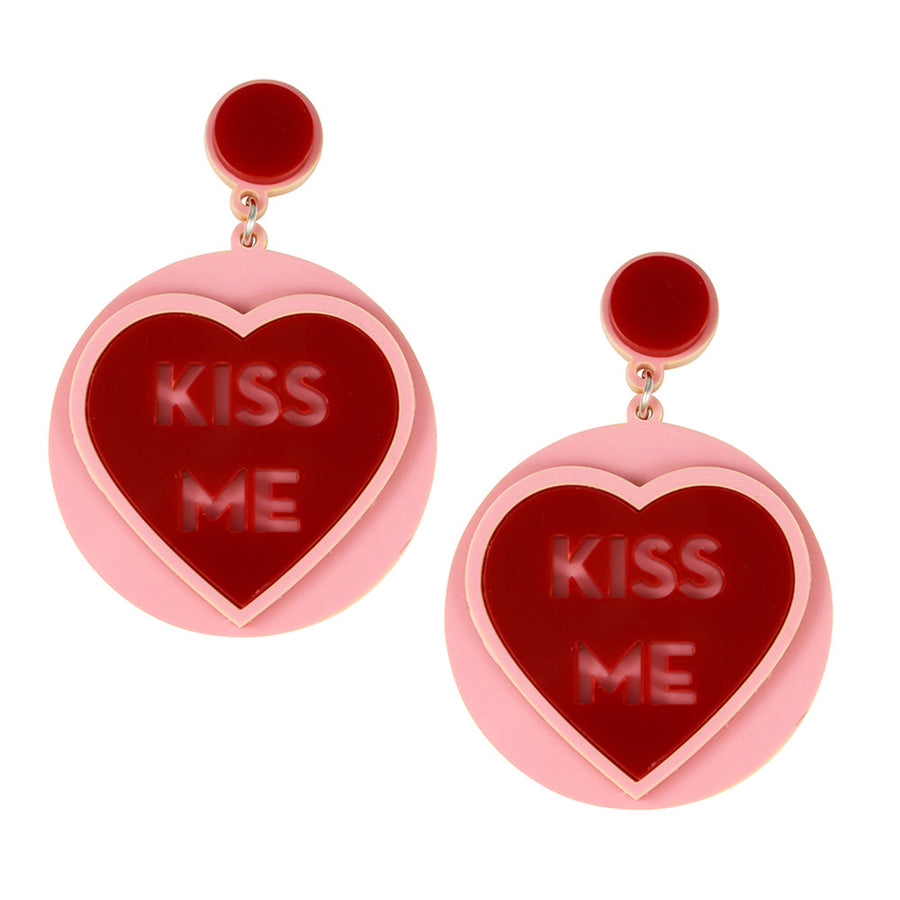 Jennifer Loiselle Kiss Me Laser Cut Acrylic Earrings