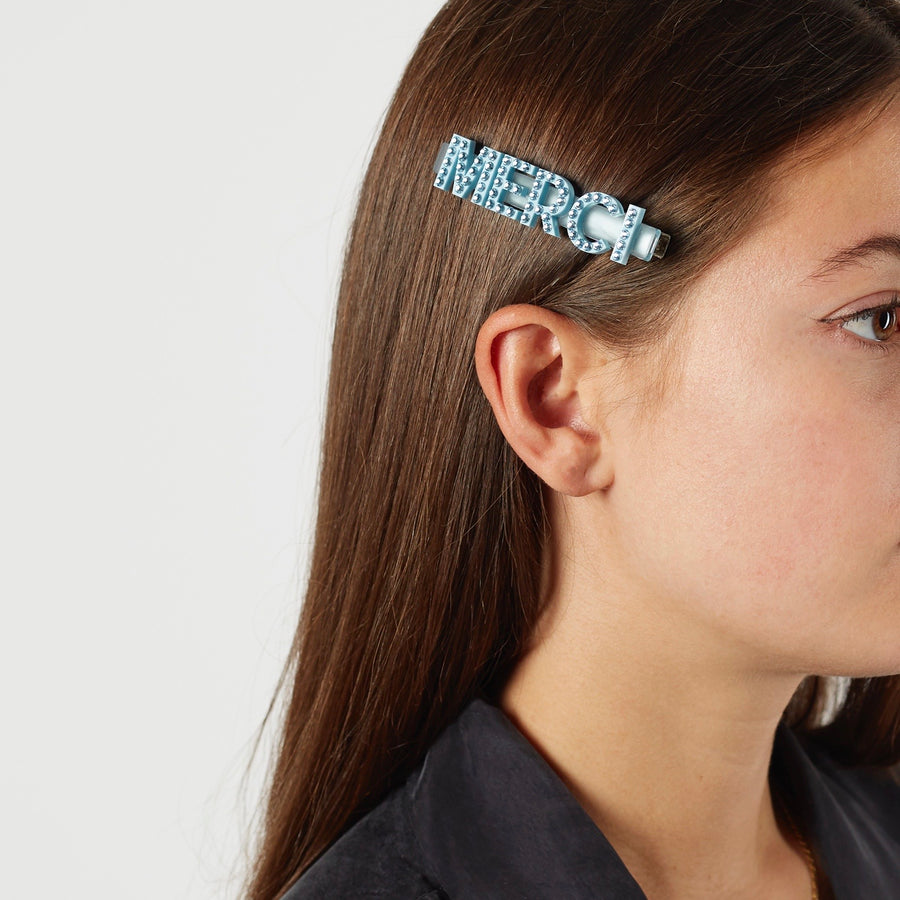 Jennifer Loiselle Merci word Hair Clips