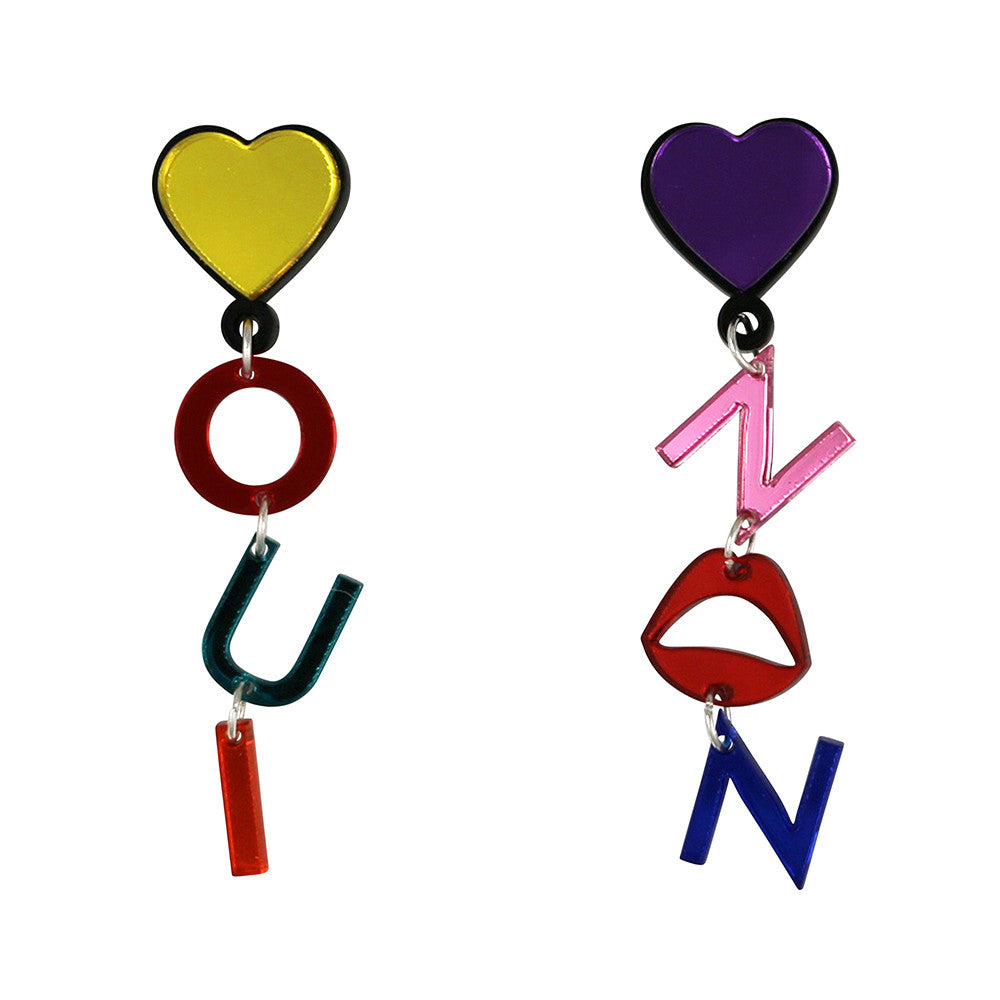 Jennifer Loiselle oui non word earrings