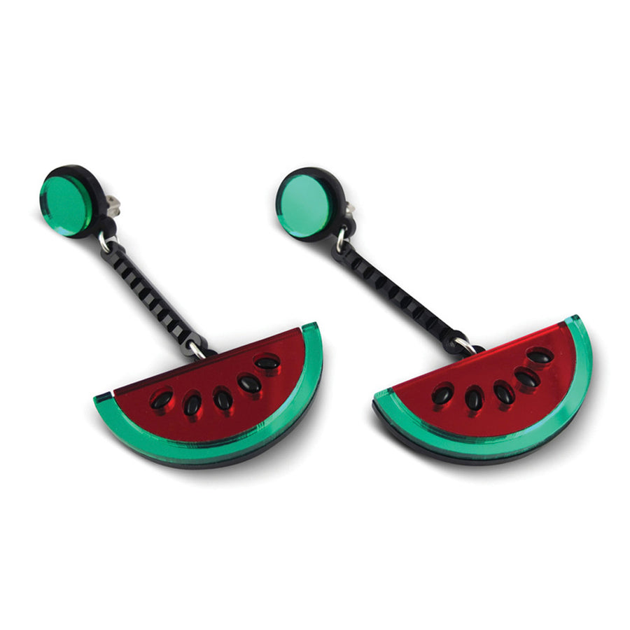 Jennifer Loiselle laser cut acrylic watermelon fruit earrings